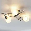 Image de Lindby - plafondlamp - 3lichts - Metaal, glas - H: 13 cm - E14 - nikkel, wit