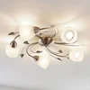 Image de Lindby - plafondlamp - 5lichts - Metaal, glas - H: 15 cm - E14 - nikkel, wit