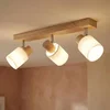 Image de Lindby - buitenspot - 3lichts - Hout, stof - H: 19 cm - E14 - licht hout, wit