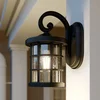 Image de Lindby - Wandlamp buiten - 1licht - Kunststof, glas - H: 28 cm - E27 - zwart, helder