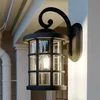 Image de Lindby - Wandlamp buiten - 1licht - Plastic, glas - H: 36.5 cm - E27 - zwart, helder