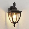 Image de Lindby - Wandlamp buiten - 1licht - Plastic - H: 37.2 cm - E27 - zwart, goud, helder