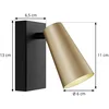 Image de Lucande - wandlamp - 1licht - Metaal - H: 13 cm - GU10 - messing, goud, zwart