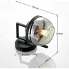 Image de Lindby - wandlamp - 1licht - Glas, staal - H: 19.7 cm - E27 - rookgrijs helder, zwart