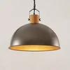 Image de Lindby - hanglamp - 1licht - Ijzer, hout - E27 - metallic groen, licht hout