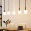 Image de Lindby - hanglamp - 5lichts - glas, metaal - G9 - opaalwit, mat zwart