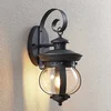 Image de Lindby - Wandlamp buiten - 1licht - IJzer, aluminium, glas - H: 40 cm - E27 - donkergrijs, transparant