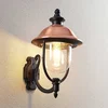 Image de Lindby - Wandlamp buiten - 1licht - Aluminium, koper, kunststof - H: 43.5 cm - E27 - zwart, koper, transparant