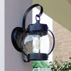Image de Lindby - Wandlamp buiten - 1licht - Aluminium, geblazen glas - H: 26 cm - E27 - roestbruin, helder