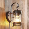 Image de Lindby - Wandlamp buiten - 1licht - Aluminium, bubbelglas - H: 26 cm - E27 - roestbruin, helder