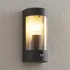 Image de Lindby - Wandlampen buiten - 1licht - Roestvrij staal, polycarbonaat - H: 23.5 cm - E27 - antraciet, helder