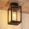 Image de Lucande - plafondlamp - 1licht - Aluminium, glas - H: 29.1 cm - E27 - antraciet