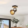 Image de Lindby - buitenspot - 1licht - Staal, hout - H: 14 cm - E14 - zwart, licht hout