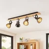 Image de Lindby - buitenspot - 4lichts - Staal, hout - H: 16.5 cm - E14 - zwart, licht hout