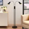 Image de Lucande - vloerlamp - 2lichts - Metaal - H: 124 cm - GU10 - zwart, goud