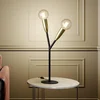 Image de Lucande - Tafellamp - 2lichts - metaal, aluminium - H: 59 cm - E27 - zwart, messing