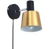 Image de Lindby - wandlamp - 1licht - Metaal - H: 19 cm - E27 - mat messing, mat zwart