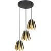 Image de Lucande - hanglamp - 3lichts - metaal, kunststof - E14 - zwart, goud