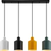 Image de Lindby - hanglamp - 4lichts - IJzer - H: 13 cm - E27 - zwart, wit, groen, geel