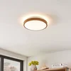 Image de Lindby - LED plafondlamp - 1licht - Ijzer, acryl - H: 9 cm - licht hout, wit - Inclusief lichtbron