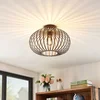 Image de Lindby - plafondlamp - 1licht - IJzer - H: 25.6 cm - E27 - koffiebruin