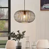Image de Lindby - hanglamp - 1licht - IJzer - H: 21 cm - E27 - koffiebruin