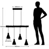 Image de Lindby - hanglamp - 4lichts - IJzer, eucalyptushout - H: 28 cm - E14 - zwart, licht hout