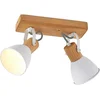 Image de Lindby - buitenspot - 2lichts - Metaal, dennenhout - H: 23 cm - E14 - licht hout, wit