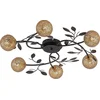 Image de Lucande - plafondlamp - 6lichts - IJzer - H: 13 cm - G9 - zwart, goud