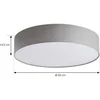 Image de Lindby - LED plafondlamp- met dimmer - 1licht - Metaal, kunststof, textiel - H: 14 cm - lichtgrijs - Inclusief lichtbron