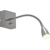 Image de Lindby - LED wandlamp - 1licht - Ijzer, plastic - H: 7 cm - satijn nikkel - Inclusief lichtbron