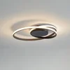 Image de Lindby - LED plafondlamp- met dimmer - 1licht - IJzer, aluminium, siliconen - H: 8 cm - zwart - Inclusief lichtbron