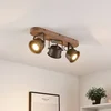 Image de Lindby - halogeen spot - 3lichts - Metaal, multiplex - H: 17.5 cm - GU10 - bruin, zwart