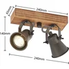 Image de Lindby - halogeen spot - 2lichts - metaal, hout - H: 14 cm - GU10 - bruin, zwart