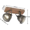 Image de Lindby - buitenspot - 2lichts - Metaal, hout - H: 17.5 cm - GU10 - zwart, bruin
