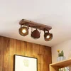 Image de Lindby - buitenspot - 3lichts - Metaal, hout - H: 18.5 cm - GU10 - roestbruin, bruin