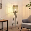 Image de Lindby - vloerlamp hout - 1licht - Hout, metaal - H: 139 cm - E27 - naturel, zwart