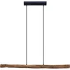 Image de Lindby - Hanglampen- met dimmer - 1licht - IJzer, eucalyptushout - H: 5.5 cm - matzwart, hout - Inclusief lichtbron