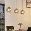 Image de Lindby - hanglamp - 3lichts - Staal, glas - H: 18 cm - E27 - rookgrijs, messing, zwart