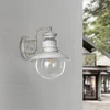 Image de Lindby - Wandlamp buiten - 1licht - Metaal, glas - H: 26.8 cm - E27 - wit mat, goud, helder