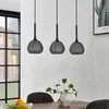 Image de Lucande - hanglamp - 3lichts - ijzer, glas, aluminium - E14 - zwart, wit