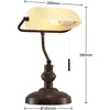 Image de Lindby - bureaulamp - 1licht - Staal, glas - H: 38.5 cm - E27 - roestbruin, amber