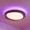 Image de Lindby - LED plafondlamp - RGB - met dimmer - CCT - 1licht - metaal, kunststof - H: 10.5 cm - wit, donkergrijs - Inclusief lichtbron