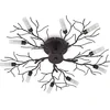 Image de Lindby - plafondlamp - 10lichts - Metaal, glas - H: 12.5 cm - G9 - donkerbruin, rijp