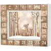 Image de BRUBAKER Herbruikbare Houten Adventskalender Zelf te vullen - Wit winterlandschap met LED-verlichting - Doe-het-zelf-kalender 35,5 x 6 x 27 cm