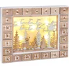 Image de BRUBAKER Herbruikbare houten Adventskalender om te vullen - Vliegende kerstman met LED-verlichting - Doe-het-zelf-kalender 35,5 x 6 x 27 cm