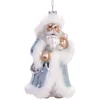 Image de BRUBAKER Wit Kerstman Zilver - Handgeschilderde Glazen Kerstbal - Handgeblazen Kerstversiering - Grappige Kersthanger - Kerstboom Decoratie - 15 cm