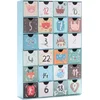 Image de BRUBAKER Adventskalender om te vullen - Dieren Christmas Blauw- Kerstkalender 24 Vakjes om zelf te vullen met kleine Cadeautjes - 32,5 cm hoog - Karton