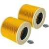 Image de 2x Plissé Filters voor Kärcher Stofzuiger - Cartridge Filter Geel