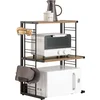Image de SoBuy KCR08-PF Keuken Magnetron Planken Dubbel Magnetron Rek Magnetron Plank 2 Tier Keuken Plank, Ijzeren Frame, Max Belasting 40kg